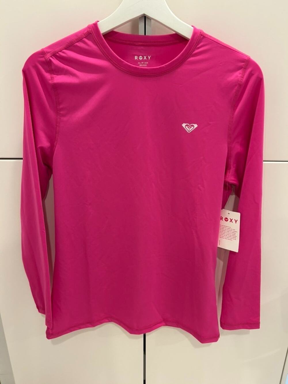 Roxy Women's Enjoy Waves Long Sleeve Upf 50 Rashguard Rash Guard Shirt XS Pink